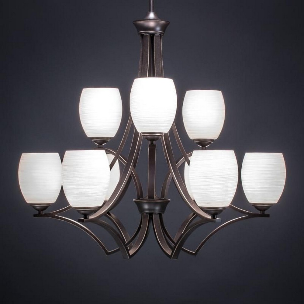 1819862 Toltec Lighting-569-DG-615-Zilo - 9 Light Chandeli sku 1819862