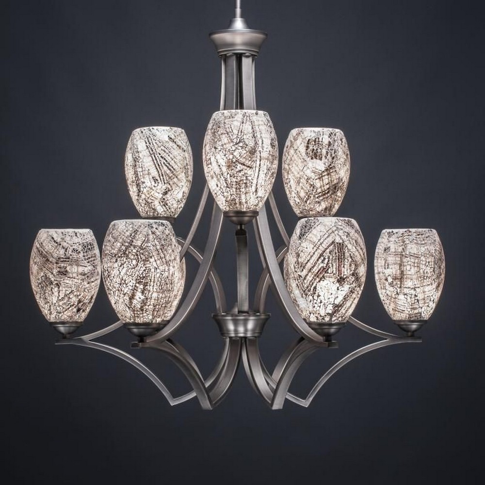 Toltec Lighting-569-GP-5054-Zilo - 9 Light Chandelier-28 Inches Tall and 29.25 Inches Wide Graphite Natural Fusion Zilo - 9 Light Chandelier-28 Inches Tall and 29.25 Inches Wide