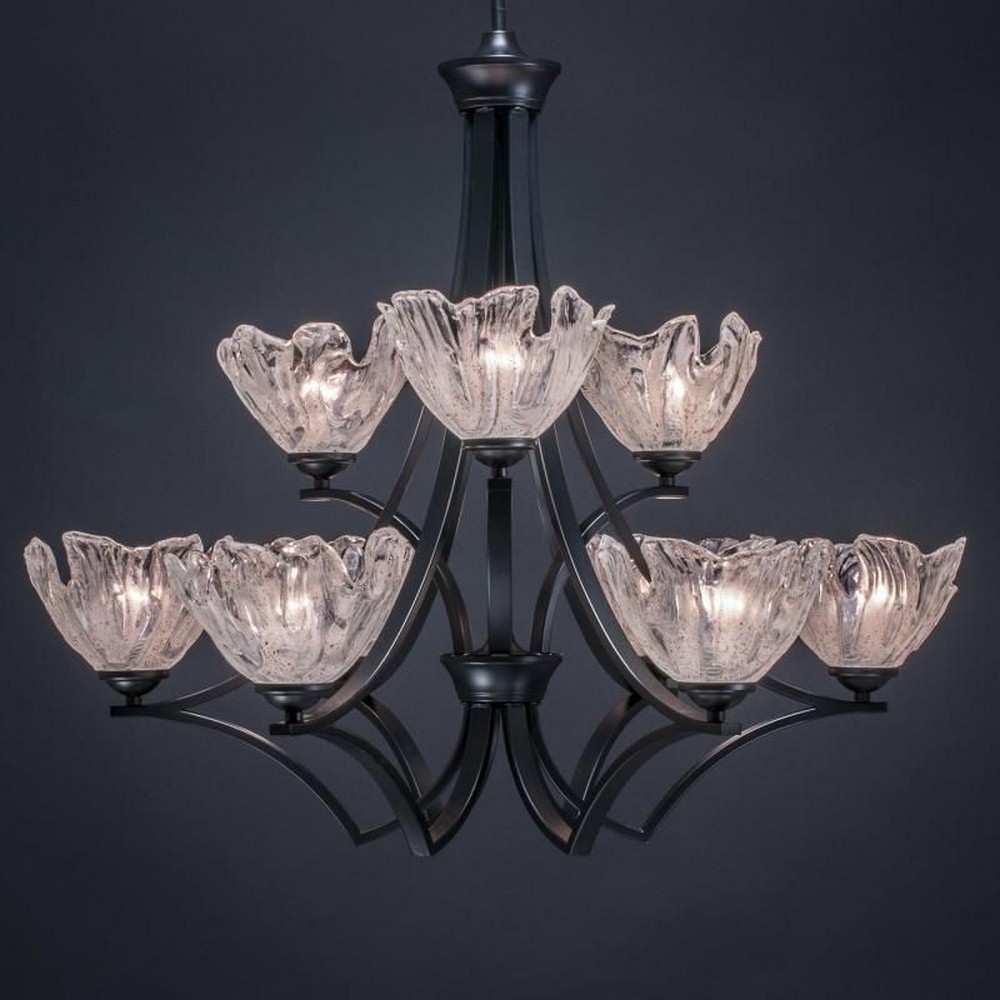 Toltec Lighting-569-MB-759-Zilo - 9 Light Chandelier-28 Inches Tall and 31.75 Inches Wide   Zilo - 9 Light Chandelier-28 Inches Tall and 31.75 Inches Wide