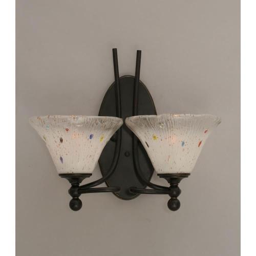 Toltec Lighting 591-DG-721 Capri One Light Wall Sconce Dark Granite Finish with Frosted Crystal Glass Toltec Lighting 591-DG-721 Capri One Light Wall Sconce Dark Granite Finish with Frosted Crystal Glass