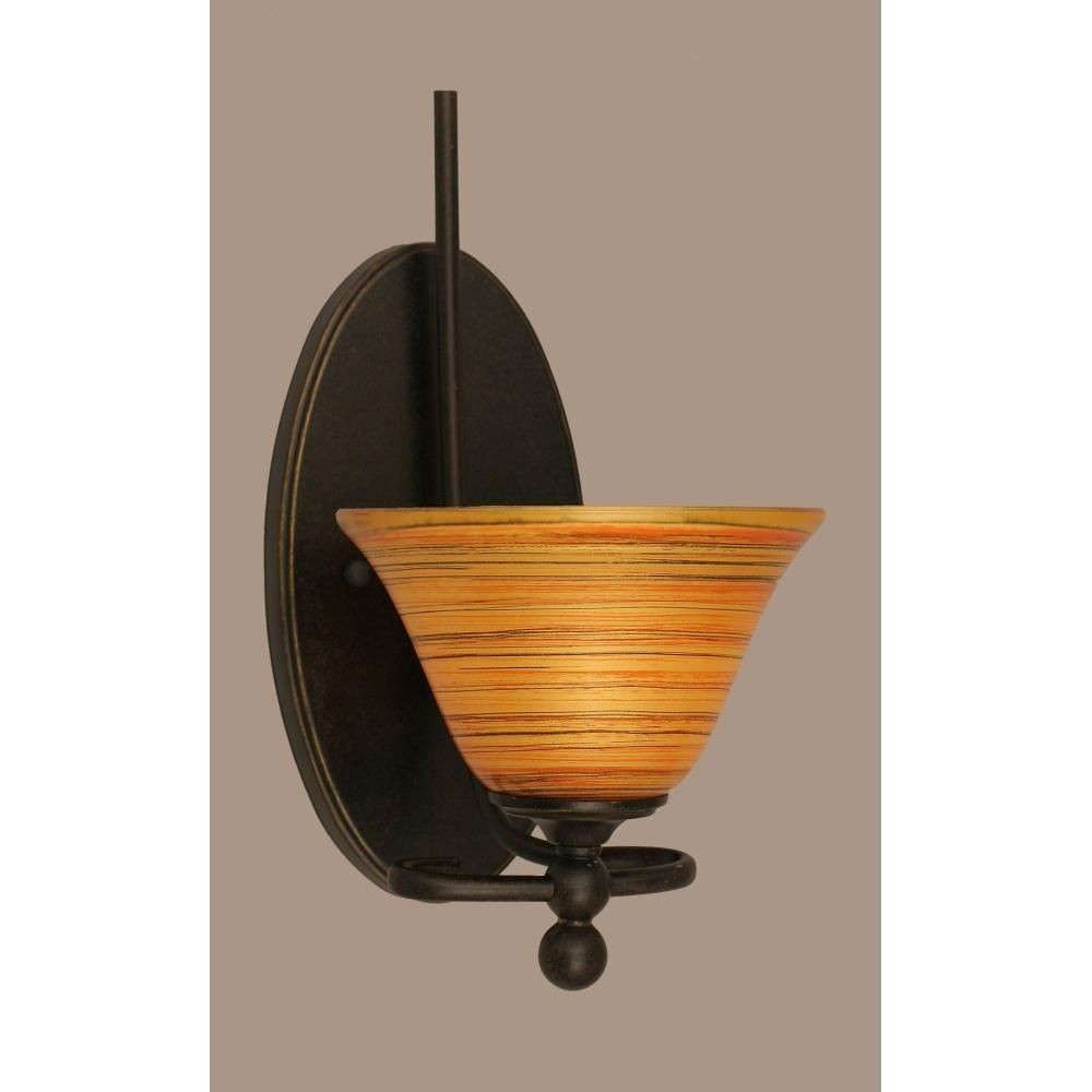 Toltec Lighting-591-DG-454-Capri - 1 Light Wall Sconce-13 Inches Tall and 9.5 Inches Wide Dark Granite Firre Saturn Dark Granite Finish with Firre Saturn Glass