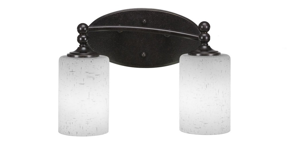 Toltec Lighting-592-DG-310-Capri - 2 Light Bath Bar-10 Inches Tall and Inches Wide Dark Granite White Muslin Capri - 2 Light Bath Bar-10 Inches Tall and Inches Wide