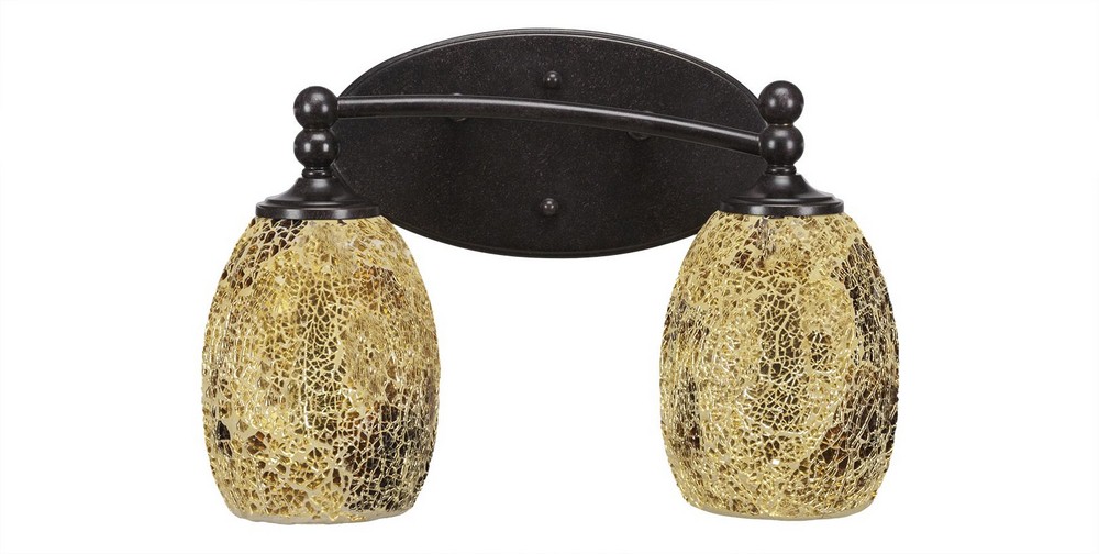 Toltec Lighting-592-DG-4175-Capri - 2 Light Bath Bar-9.75 Inches Tall and Inches Wide Dark Granite Gold Fusion Capri - 2 Light Bath Bar-9.75 Inches Tall and Inches Wide