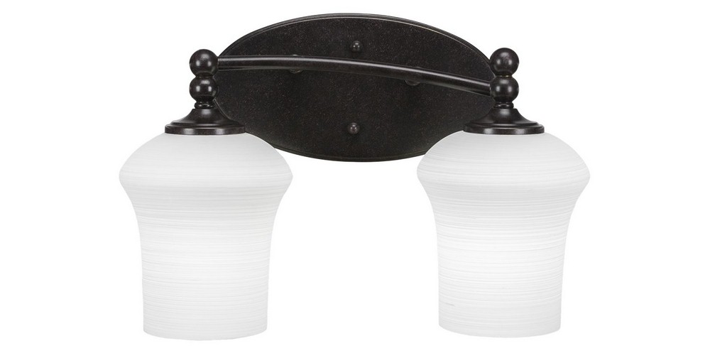 Toltec Lighting-592-DG-681-Capri - 2 Light Bath Bar-9.75 Inches Tall and Inches Wide Dark Granite Zilo White Linen Dark Granite Finish with Zilo Cayenne Linen Glass