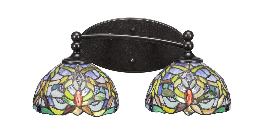 Toltec Lighting-592-DG-9905-Capri - 2 Light Bath Bar-7.5 Inches Tall and Inches Wide Dark Granite Kaleidoscope Art Capri - 2 Light Bath Bar-7.5 Inches Tall and Inches Wide