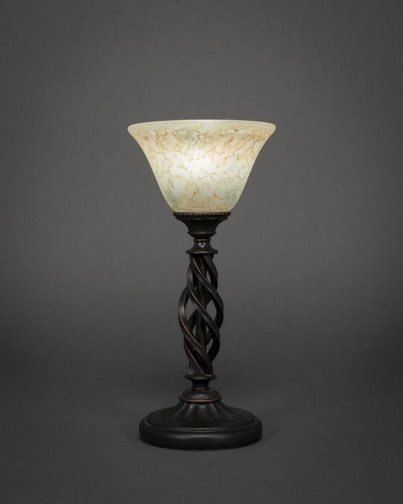 Toltec Lighting-61-DG-508-Elegante - 1 Light Mini Table Lamp-14 Inches Tall and 7 Inches Wide Dark Granite Italian Marble Dark Granite Finish with Italian Marble Glass