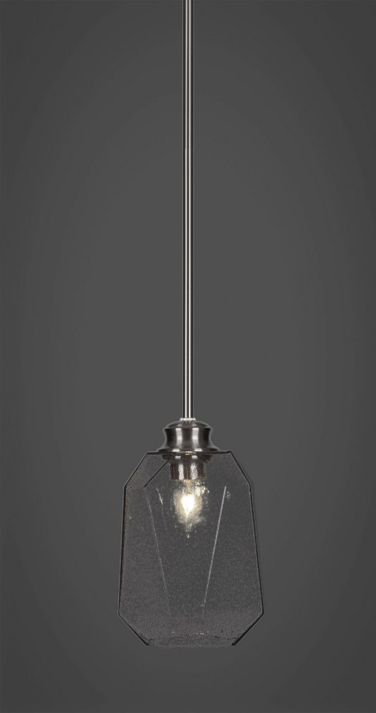 Toltec Lighting-72-BN-4490-Rocklin - 1 Light Stem Hung Stem Hung Pendant-7.75 Inches Tall and 9 Inches Wide Brushed Nickel Clear Bubble Rocklin - 1 Light Stem Hung Stem Hung Pendant-7.75 Inches Tall a