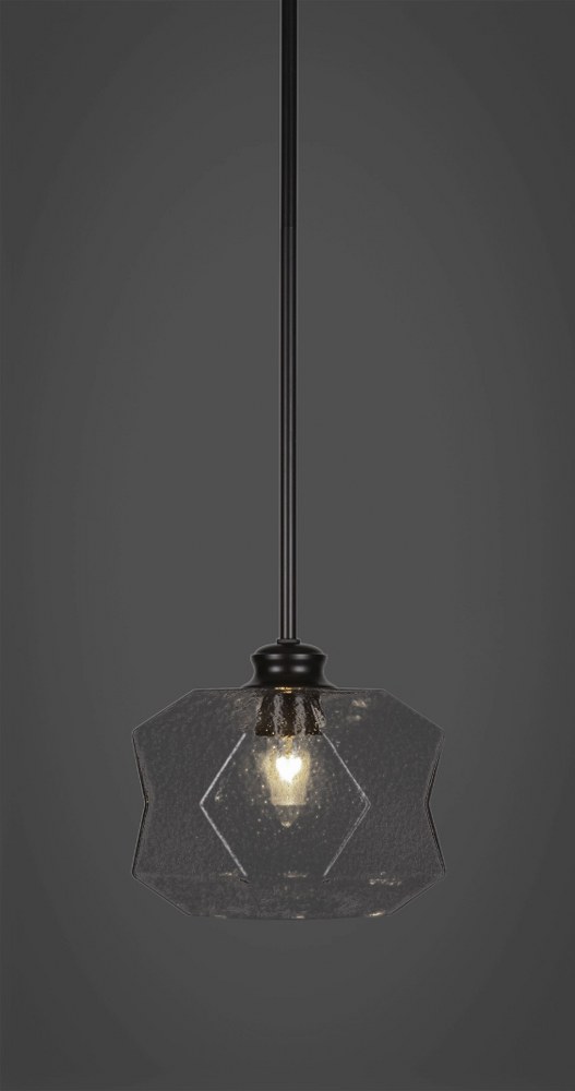 Toltec Lighting-72-MB-4492-Rocklin - 1 Light Stem Hung Stem Hung Pendant-7.75 Inches Tall and 9 Inches Wide Matte Black Smoke Rocklin - 1 Light Stem Hung Stem Hung Pendant-7.75 Inches Tall and 9 Inche