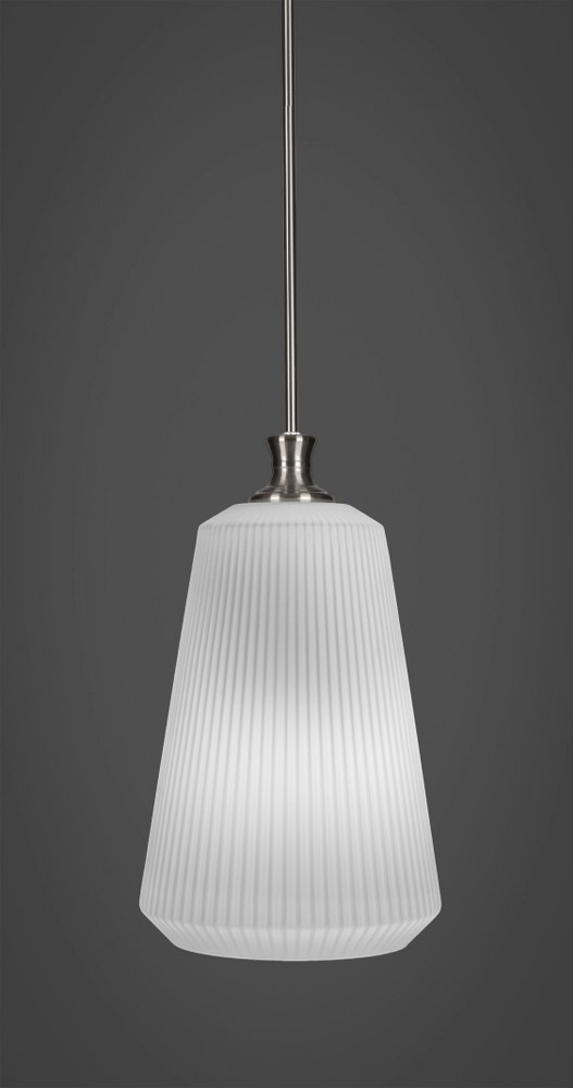 Toltec Lighting-73-BN-4641-Carina - 1 Light Stem Hung Stem Hung Pendant-18.25 Inches Tall and 10.5 Inches Wide Brushed Nickel Frosted Opal Carina - 1 Light Stem Hung Stem Hung Pendant-18.25 Inches Tal