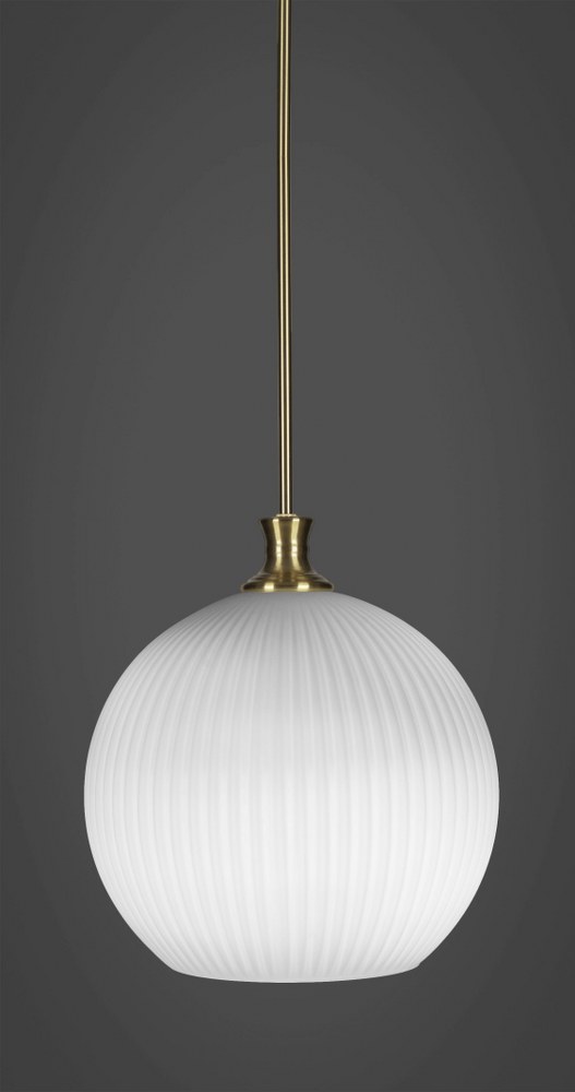 Toltec Lighting-74-NAB-4671-Carina - 1 Light Stem Hung Stem Hung Pendant-14.75 Inches Tall and 13.75 Inches Wide New Aged Brass Frosted Opal Carina - 1 Light Stem Hung Stem Hung Pendant-14.75 Inches T