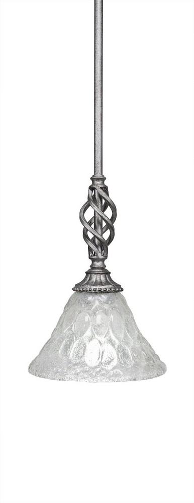 Toltec Lighting-80-AS-451-Elegante - 11.75 Inch One Light Mini Pendant Italian Bubble Glass  Aged Silver Finish