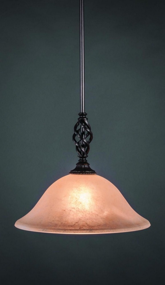 Toltec Lighting-80-DG-523-Elegante - 1 Light Stem Mini Pendant With Hang Straight Swivel-12 Inches Tall and 12 Inches Wide Dark Granite Amber Marble Elegante - 1 Light Stem Mini Pendant With Hang Stra