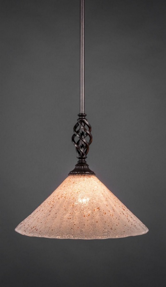 Toltec Lighting-80-DG-702-Elegante - 1 Light Stem Mini Pendant With Hang Straight Swivel-12 Inches Tall and 12 Inches Wide Dark Granite Gold Ice Elegante - 1 Light Stem Mini Pendant With Hang Straight