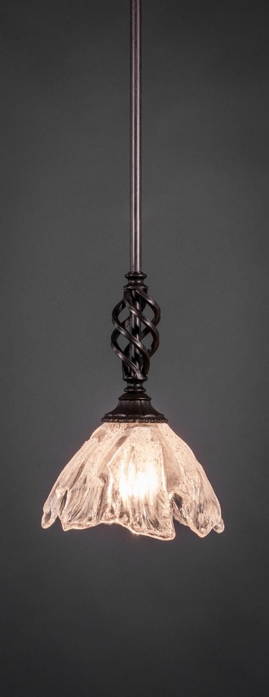 Toltec Lighting-80-DG-759-Elegante - 1 Light Stem Mini Pendant With Hang Straight Swivel-11 Inches Tall and 7 Inches Wide Dark Granite Italian Ice Elegante - 1 Light Stem Mini Pendant With Hang Straig