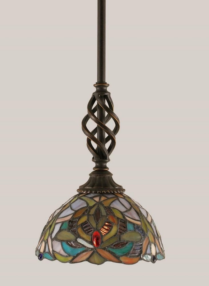 Toltec Lighting-80-DG-9905-Elegante - 1 Light Stem Mini Pendant With Hang Straight Swivel-10 Inches Tall and 7 Inches Wide Dark Granite Kaleidoscope Mini Art Elegante - 1 Light Stem Mini Pendant With 