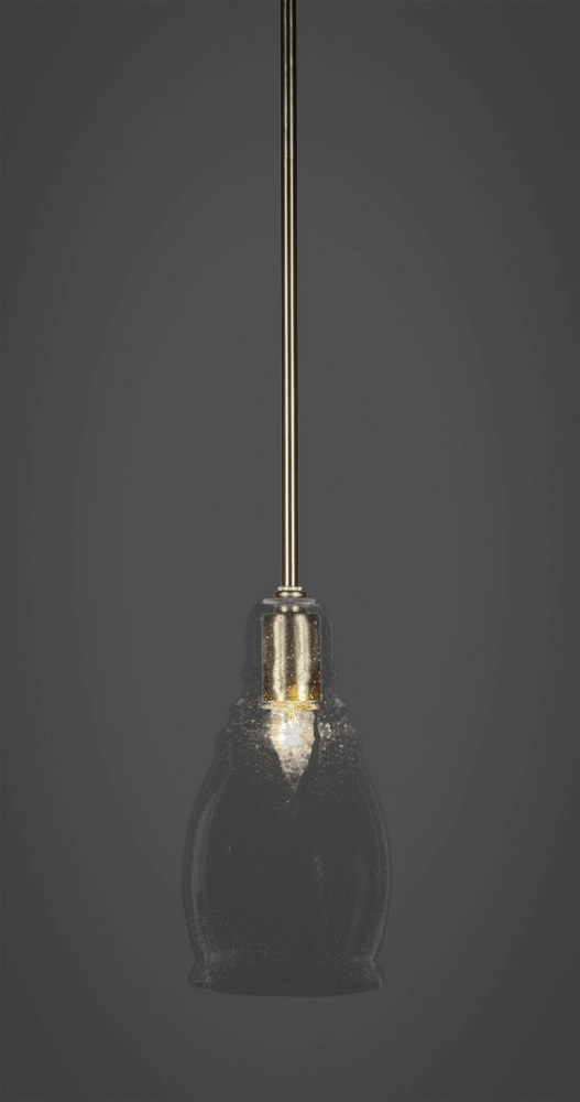 Toltec Lighting-81-NAB-4550-Palisade Stem Hung Pendant-6 Inches Wide by 11 Inches High 6 Inch Clear Bubble Glass  New Age Brass Finish