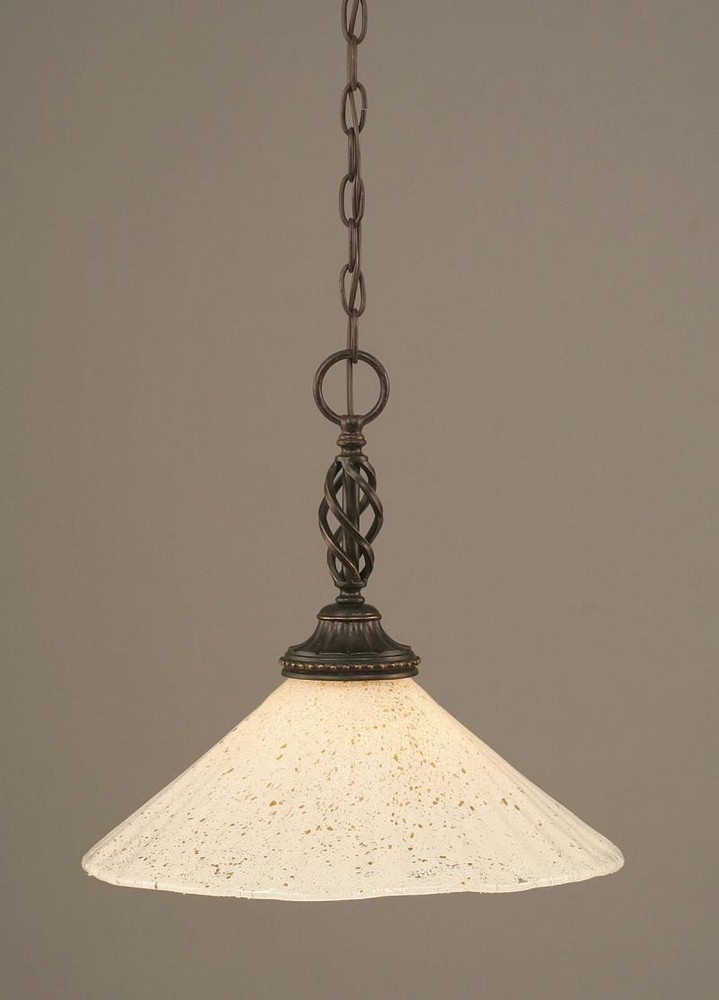 Toltec Lighting-82-DG-714-Elegante - 1 Light Pendant-15 Inches Tall and 16 Inches Wide Dark Granite Gold Ice Dark Granite Finish with Italian Ice Glass