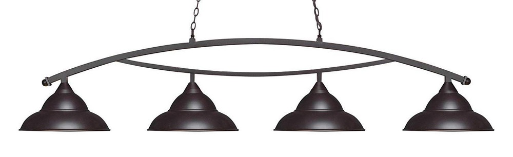 2895195 Toltec Lighting-874-DG-429-Bow - 4 Light Billiard/ sku 2895195