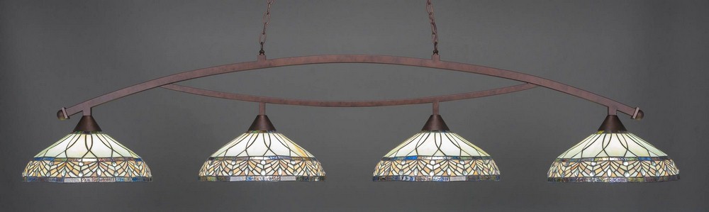 1643973 Toltec Lighting-874-BRZ-948-Bow - 4 Light Billiard sku 1643973