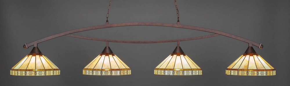 1643971 Toltec Lighting-874-BRZ-964-Bow - 4 Light Billiard sku 1643971