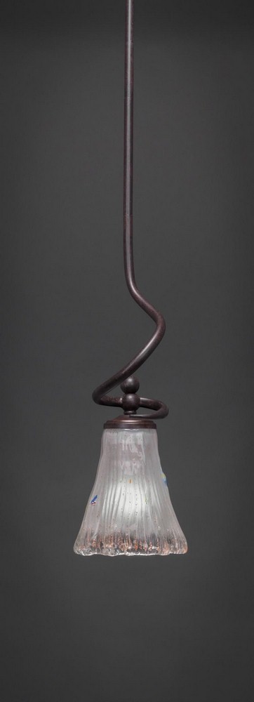 Toltec Lighting-901-DG-721-Capri - 1 Light Stem Mini Pendant With Hang Straight Swivel-16.25 Inches Tall and 5.5 Inches Wide Dark Granite Frosted Crystal Capri - 1 Light Stem Mini Pendant With Hang St