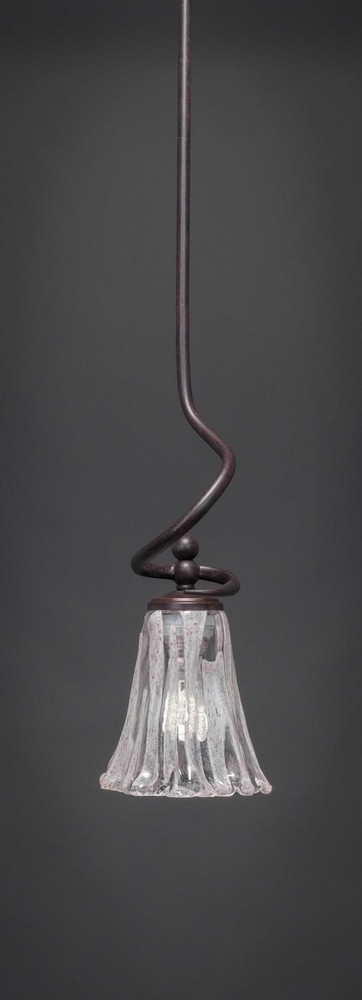 Toltec Lighting-901-DG-729-Capri - 1 Light Stem Mini Pendant With Hang Straight Swivel-16.25 Inches Tall and 5.5 Inches Wide Dark Granite Italian Ice Capri - 1 Light Stem Mini Pendant With Hang Straig