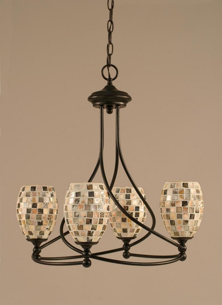 Toltec Lighting-904-DG-408-Capri - 4 Light Chandelier-22 Inches Tall and 21.25 Inches Wide   Capri - 4 Light Chandelier-22 Inches Tall and 21.25 Inches Wide