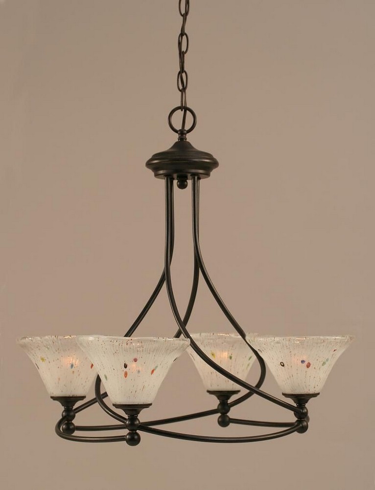 Toltec Lighting-904-DG-751-Capri - Four Light Chandelier   Capri - Four Light Chandelier