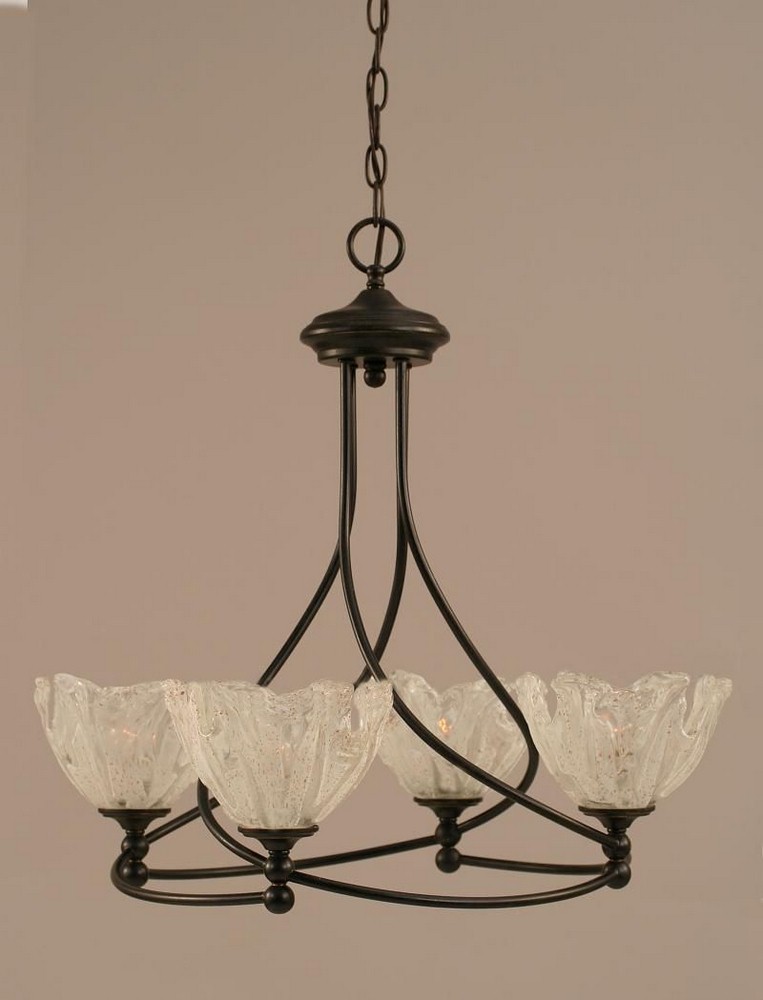 Toltec Lighting-904-DG-759-Capri - 4 Light Chandelier-22 Inches Tall and 24 Inches Wide Dark Granite Italian Ice Capri - 4 Light Chandelier-22 Inches Tall and 24 Inches Wide