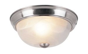 Trans Globe Lighting-14011 BN-One Light Flush Mount- 3 Pack   Brushed Nickel Finish with Marbleized Glass
