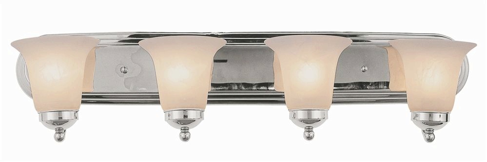 Trans Globe Lighting-3504 BN-Four Light Wall Sconce Brushed Nickel  Polished Chrome Finish with Marbleized Glass