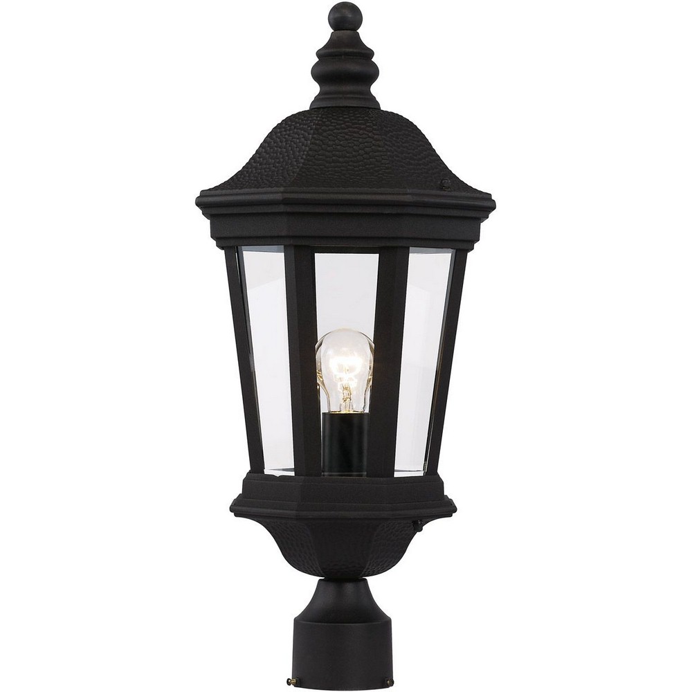 Trans Globe Lighting-40403 BK-Westfield - One Light Outdoor Post Lantern   Black Finish with Clear Glass