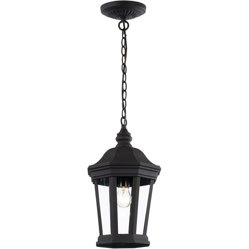 Trans Globe Lighting-40405 BK-Westfield - One Light Outdoor Hanging Lantern   Black Finish with Clear Glass