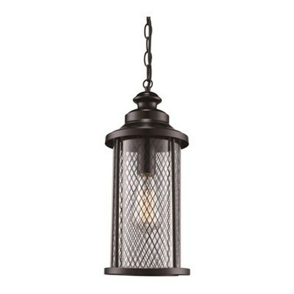 Trans Globe Lighting-40746 BK-Stewart - 8.25 Inch One Light Outdoor Hanging Lantern   Black Finish with Clear Glass