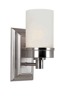 Trans Globe Lighting-70331 BN-Urban Swag - One Light Wall Sconce   Brushed Nickel Finish with White Frosted Glass