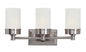 Trans Globe Lighting-70333 BN-Urban Swag - Three Light Bath Bar   Brushed Nickel Finish with White Frosted Glass