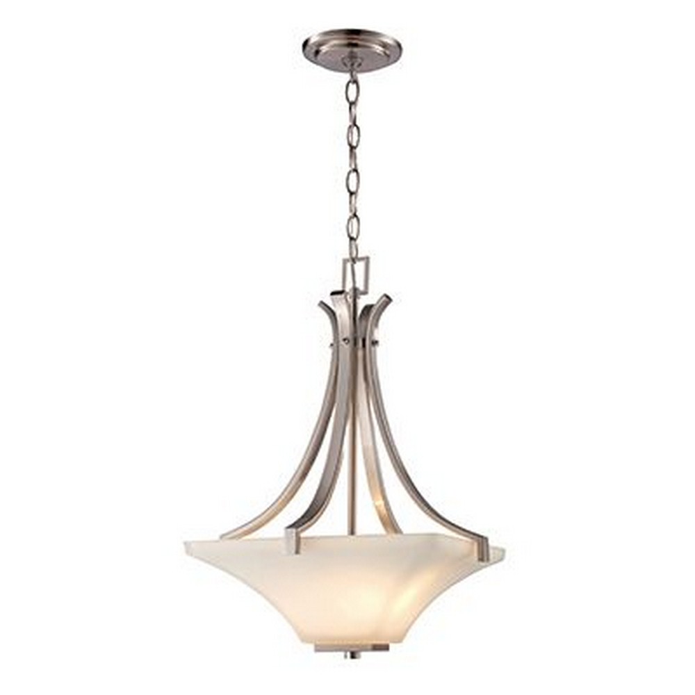 Trans Globe Lighting-70644 BN-Cameo - Two Light Pendant   Brushed Nickel Finish with White Frost Glass