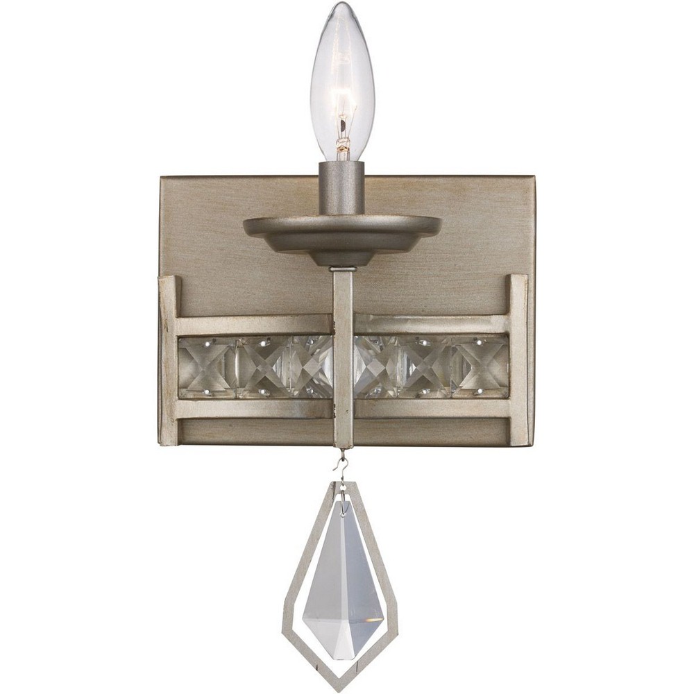 Trans Globe Lighting-70771 ASL-Eli - One Light Wall Sconce   Antique Silver Leaf Finish with Clear Crystal