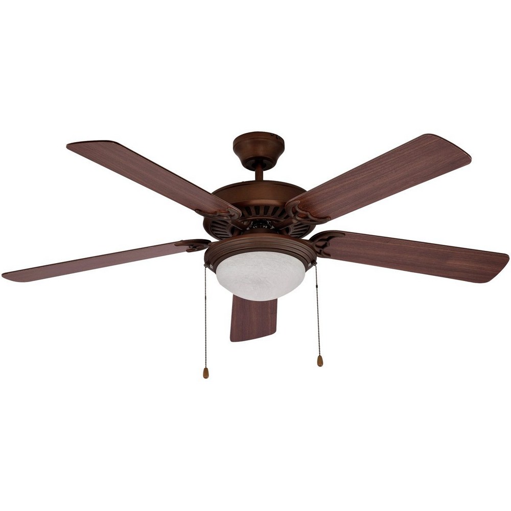 Trans Globe Lighting-F-1004 ROB-Westwood - 52 Inch Ceiling Fan with Light Kit   Rubbed Oil Bronze Finish with Walnut Blade Finish with White Frost Glass