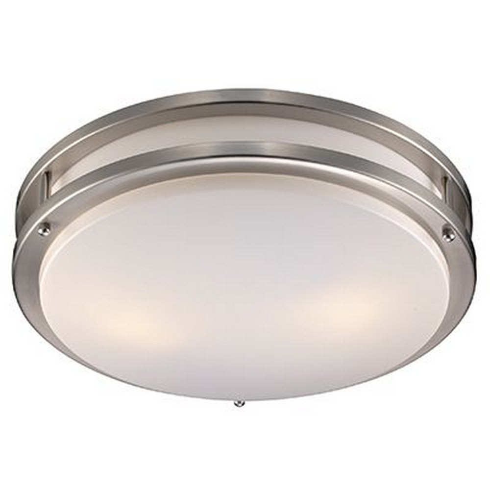 Trans Globe Lighting-PL-10262 BN-Barnes - Three Light Flush Mount   Barnes - Three Light Flush Mount