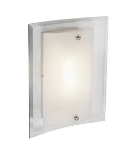 Trans Globe Lighting-MDN-1027-Shadow Box - One Light Wall Mount   Brushed Nickel Finish with Frosted Glass