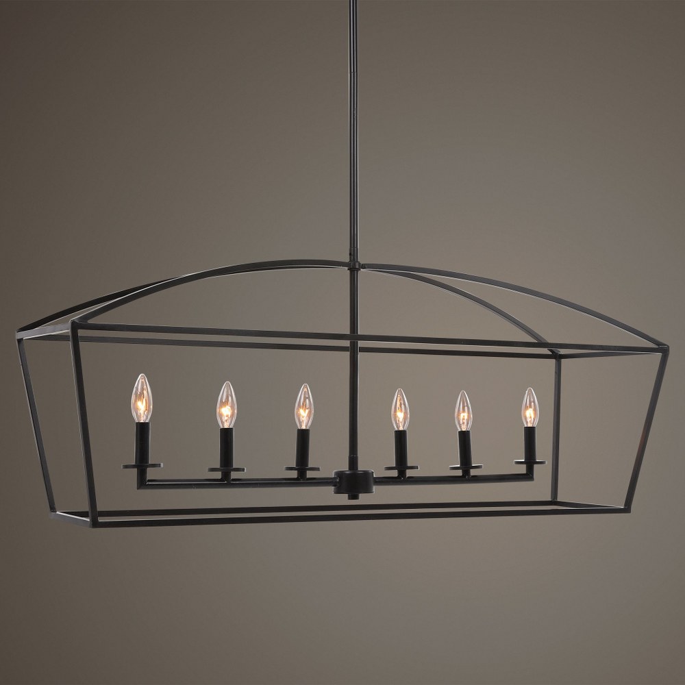 Uttermost 21348 Clayton - 6 Light Linear Chandelier -Traditional - Picture 2 of 5