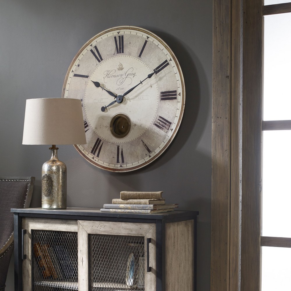 Uttermost 06033 Harrison - 30 inch Wall Clock - 30 inches wide by 2.5 inches - Picture 3 of 5