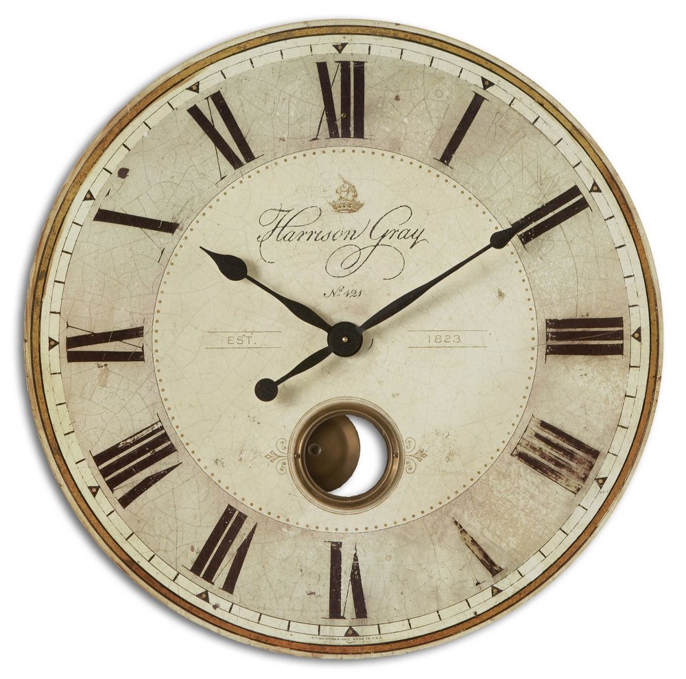 Uttermost 06033 Harrison - 30 inch Wall Clock - 30 inches wide by 2.5 inches - Picture 4 of 5