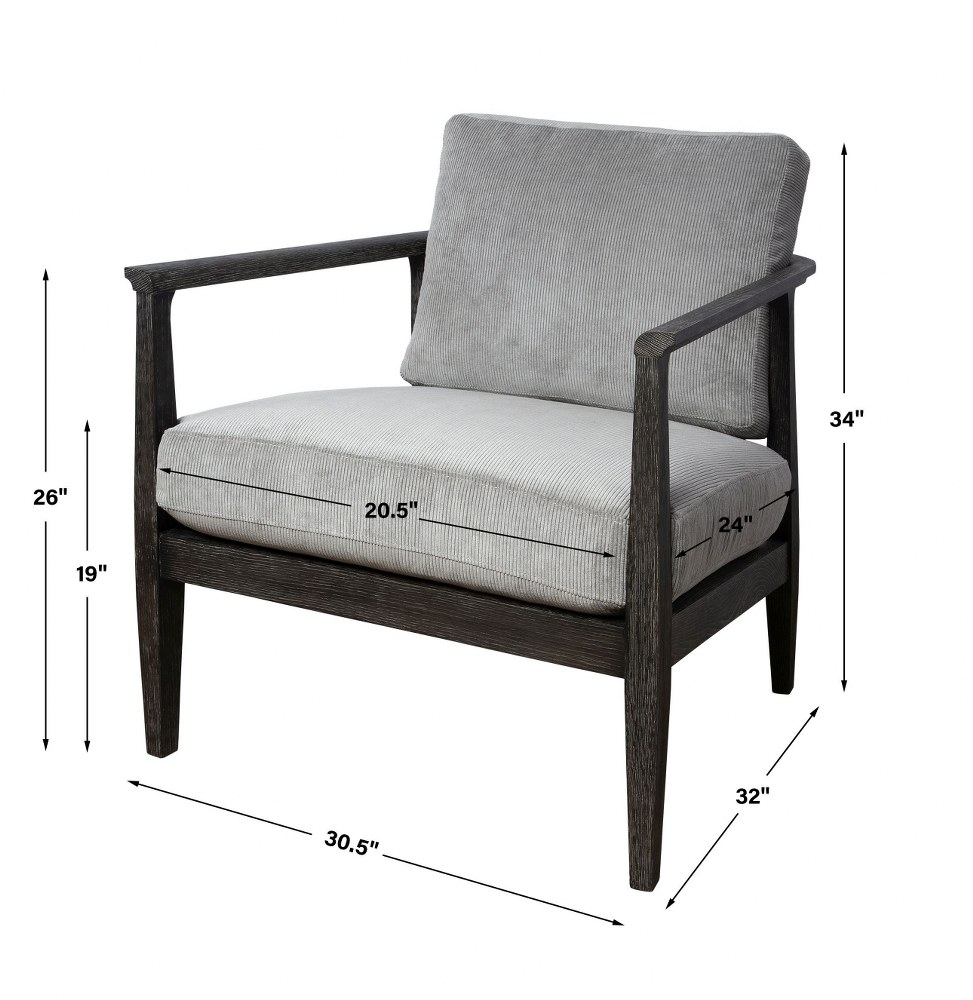 Uttermost 23657 Brunei - 34 Inch Accent Chair - Picture 3 of 4