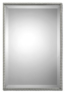 Uttermost-01113-Sherise - 31 inch Rectangular Mirror - 21 inches wide by 1.5 inches deep   Brushed Nickel Finish