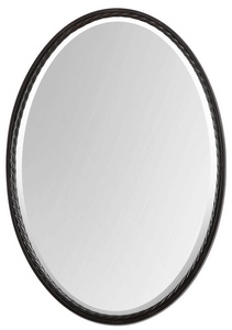 Uttermost-01116-Casalina - 32 inch Oval Mirror   Oil Rubbed Bronze Finish