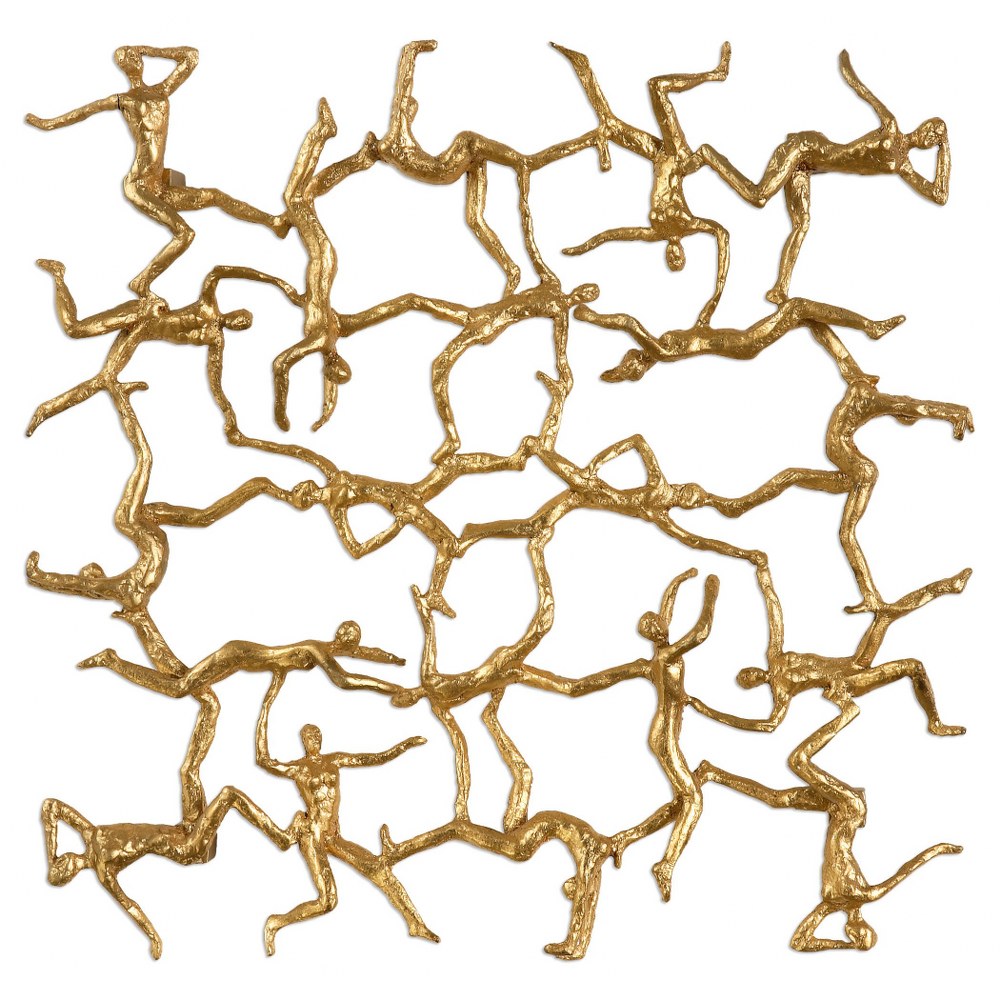 Uttermost-04037-Golden Gymnasts - 19 inch Wall Art - 18.5 inches wide by 3.5 inches deep   Gold Leaf Finish