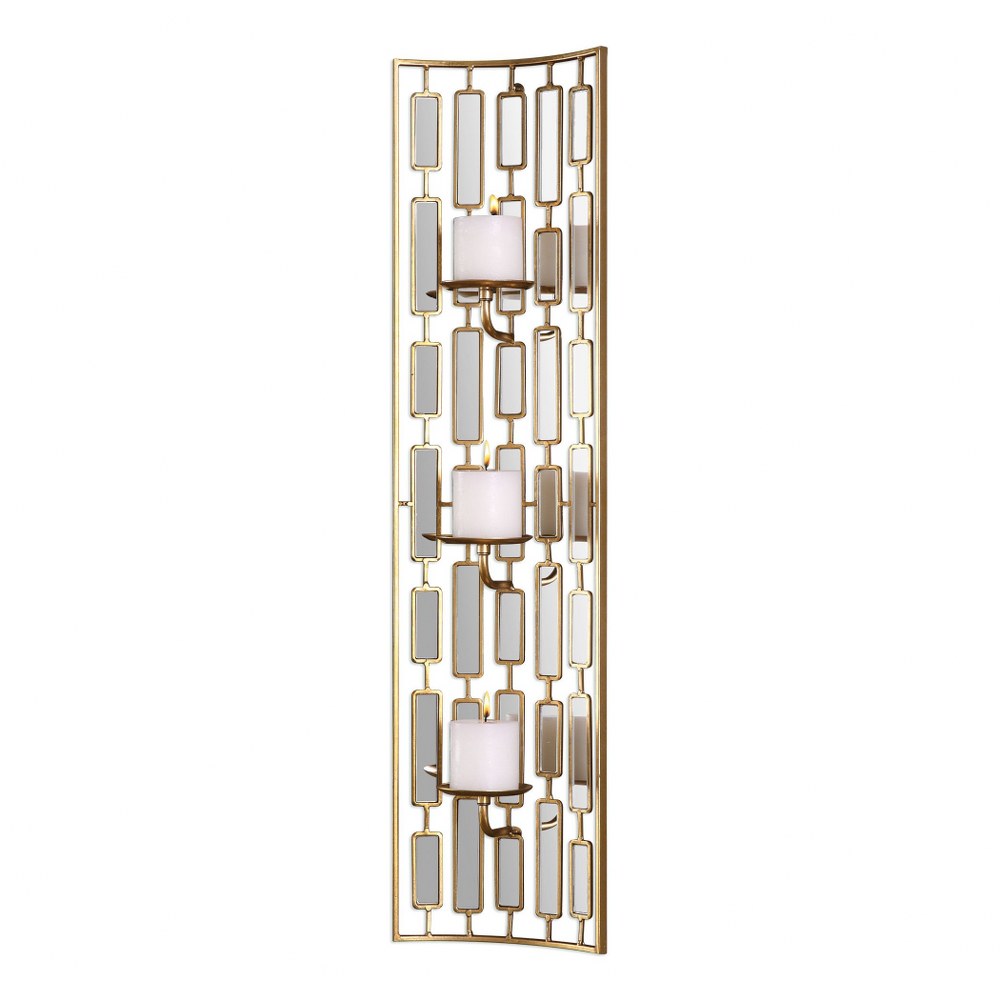 Uttermost-04045-Loire - 38 inch Wall Candle Sconce   Bright Gold Leaf Finish