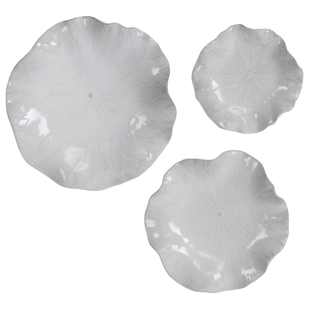 Uttermost-04234-Abella - 17.88 Inch Wall Decor (Set of 3) - 17.88 inches wide by 17.88 inches deep Fresh White  Fresh White Finish